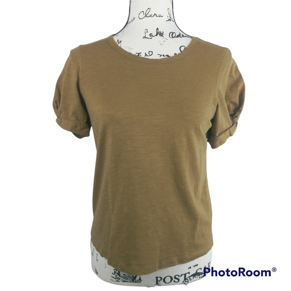 Sanctuary Twist Knot Short Sleeve Neutral Simple Casual Top Size S